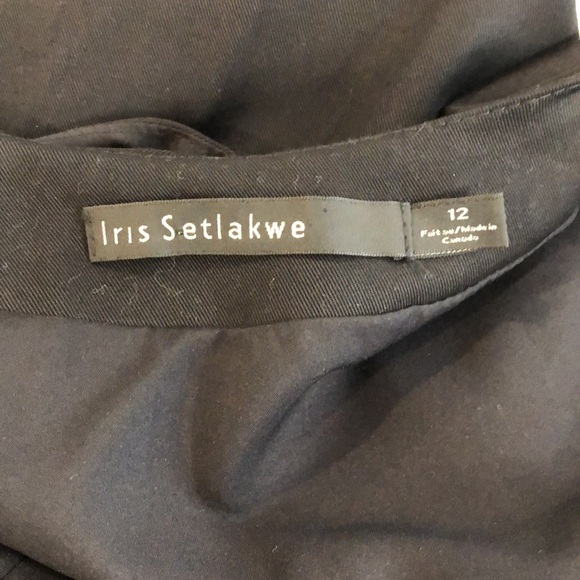 Iris Setlakwe LBD dress cross cut front full zip v-neck SZ 12 EUC - Picture 9 of 10